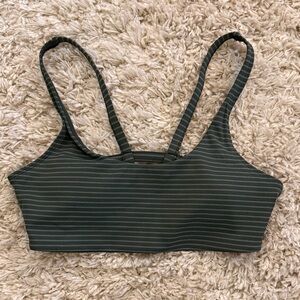 Vuori Yosemite Evergreen Striped Green Sports Bra